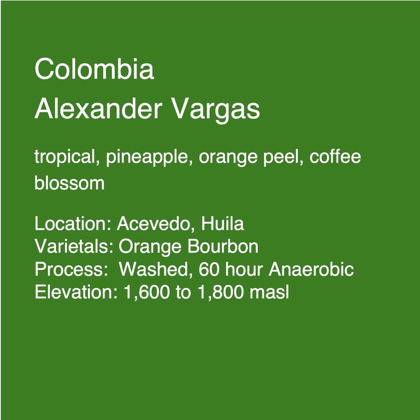 Colombia Orange Bourbon - Microlot